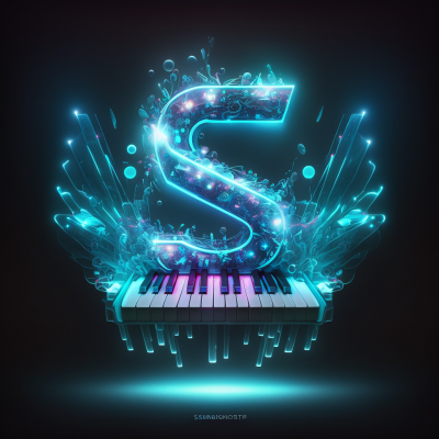 Neon Cyan Lights and MIDI Piano