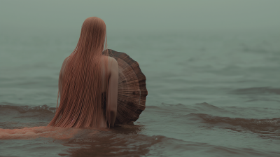 Renaissance Inspired Goddess Emerging from Ocean