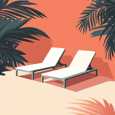 Sunbeds Background Illustration