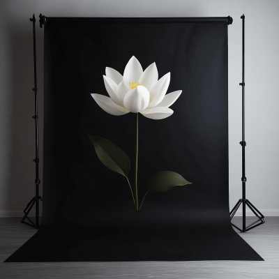 White Lotus on Black Background