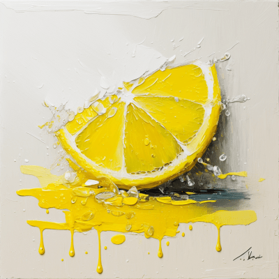 Minimalist Lemon Oil Painting