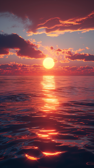 Hyper Realistic Sunset Reflection