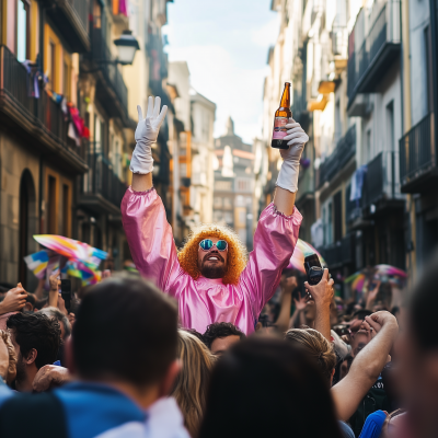 Out of Focus Crowd in Old Town of Bilbao