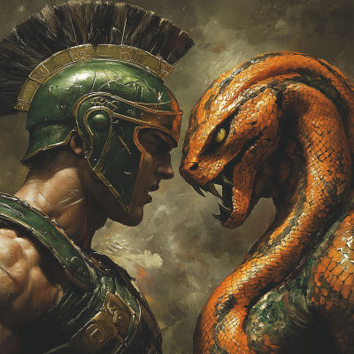 Spartan Warriors vs Snake Battle Flyer