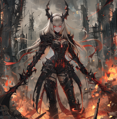 Demonic Anime Girl in Hell