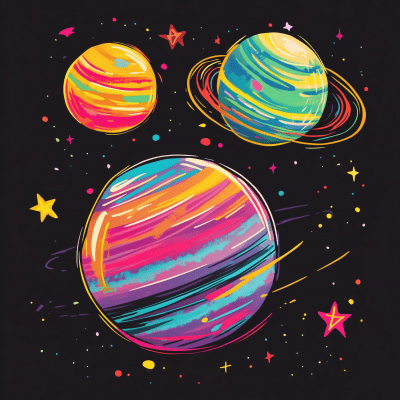 Colorful Funky Planets