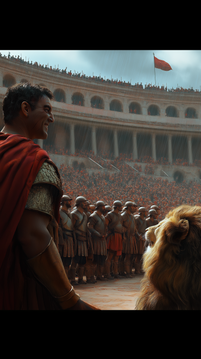 Roman Emperor Watching Arena Fight