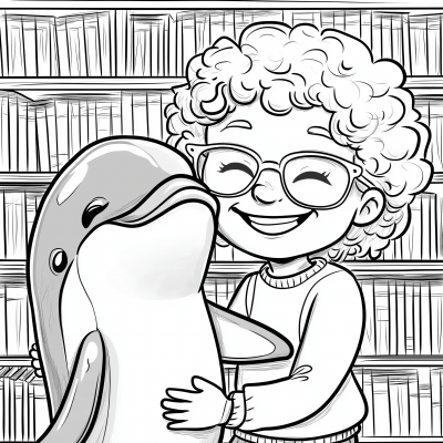 Elementary School Librarian Coloring Page