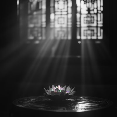 Lotus Candle in Chinese Temple