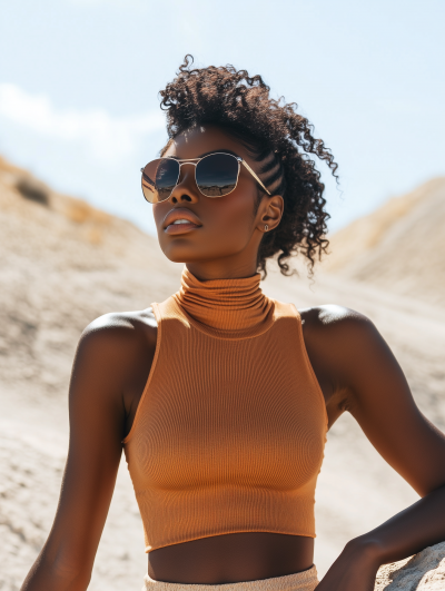 Woman in Flyknit Tank Top in Desert Colors