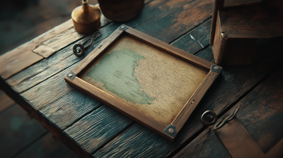 Vintage Anime Map Frame