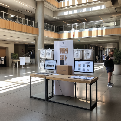 University atrium promotional booth