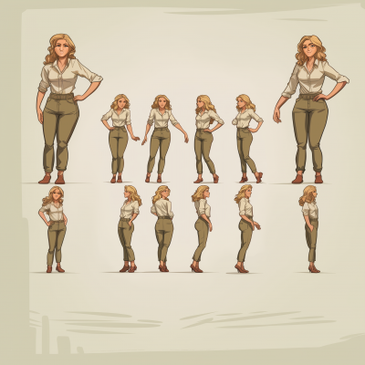 Blonde Woman Character Sheet