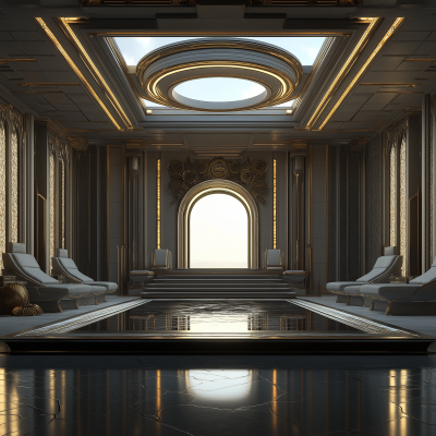 Futuristic Greek Throne Room