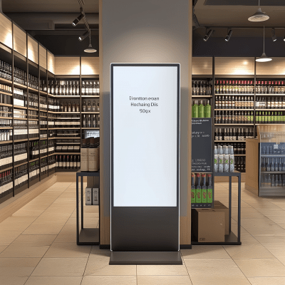 Digital Display Mockup in Liquor Store