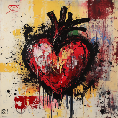 Abstract Heart Graffiti Painting