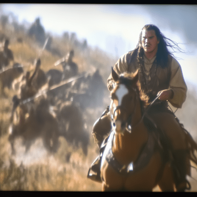 Hyper Realistic Cinematic Scene of Crazy Horse in Battle