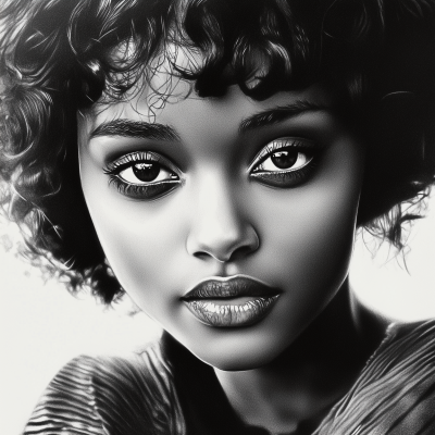 Beautiful African American Beauty Drawing