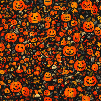 Vintage Halloween Repeating Pattern