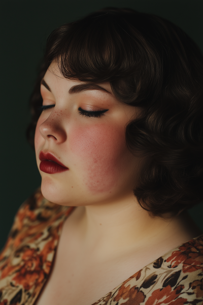 Vintage Portrait with Birthmark