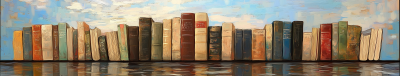 Books in Oil Painting Style