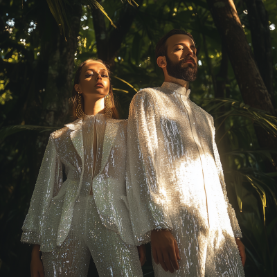 Tall Man and Slavic Woman in Jungle