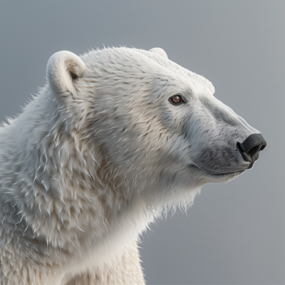 Realistic Polar Bear Head Profile