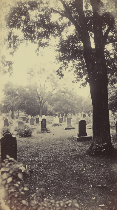 Vintage 1930s Graveyard Scene