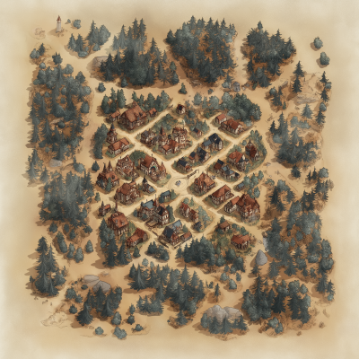 Fantasy Crossroads Town Map