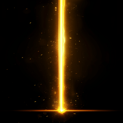 Yellow Glowing Vertical Line on Black Background