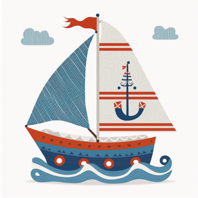 Scandinavian Sailboat Illustration