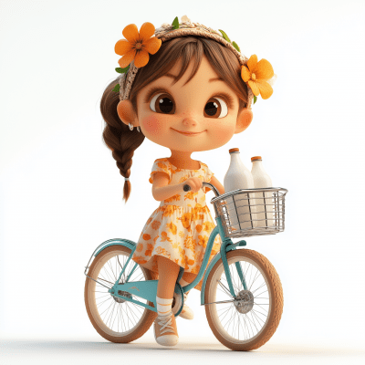 Little Girl on Bicycle