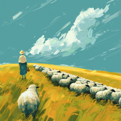 Colorful Sheep Illustration