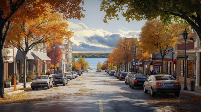 Downtown Street in Petoskey, Michigan