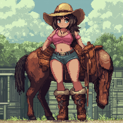 Pixel Art Western Saddle Cleaning