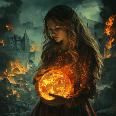 Woman with Ball of Fire