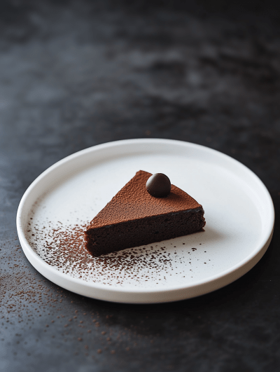 Minimalistic Chocolate Cake Slice