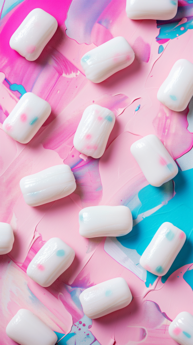 Chewing Gums on White Background