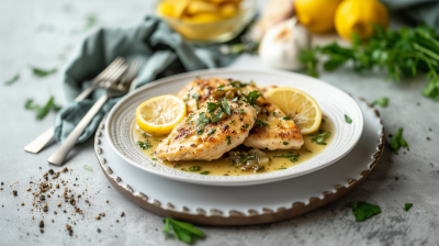 Chicken Piccata Plated Dish