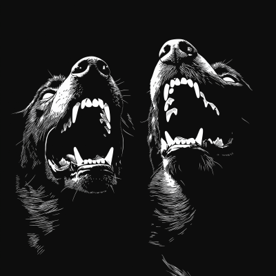 Angry Dogs Vector Portrait