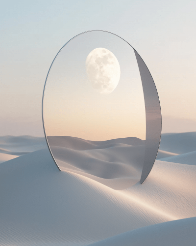 Desert Moon Reflection