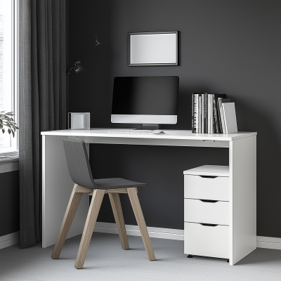 Minimalist White Desk