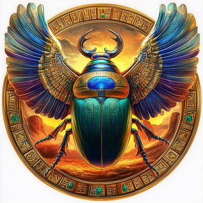 Scarab Beetle Illustrated Design