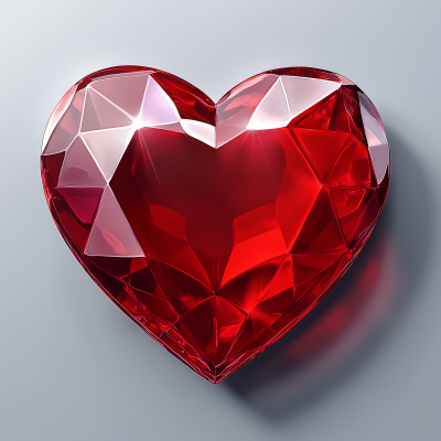 Red Gem Stone Heart