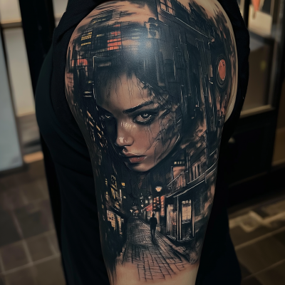 Cyberpunk Sleeve Tattoo Design