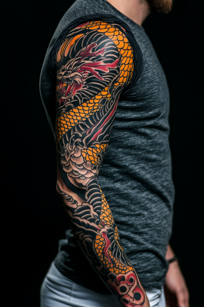 Organic Biomechanical Sleeve Tattoo