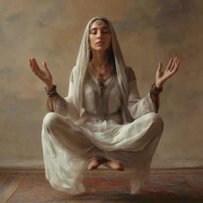 Levitating Middle Eastern Woman in Ritual