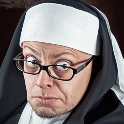 Nun with Cat Eye Glasses