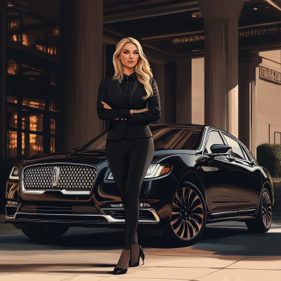 Luxury Sedan Chauffeur Illustration