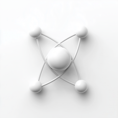 Minimalistic 3D Atom Icon